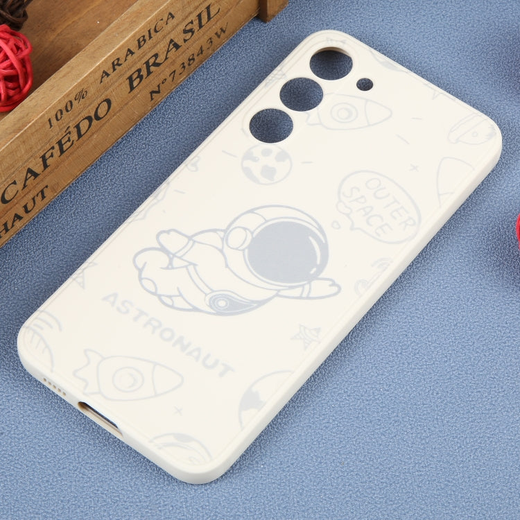 For Samsung Galaxy A32 4G Astronaut Pattern Silicone Straight Edge Phone Case(Flying Astronaut-White) - free shipping - PMC TechLife - Order now!