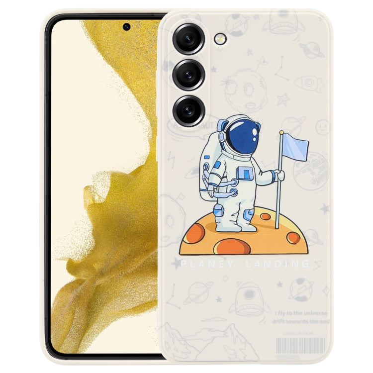 For Samsung Galaxy A32 4G Astronaut Pattern Silicone Straight Edge Phone Case(Planet Landing-White) - free shipping - PMC TechLife - Order now!