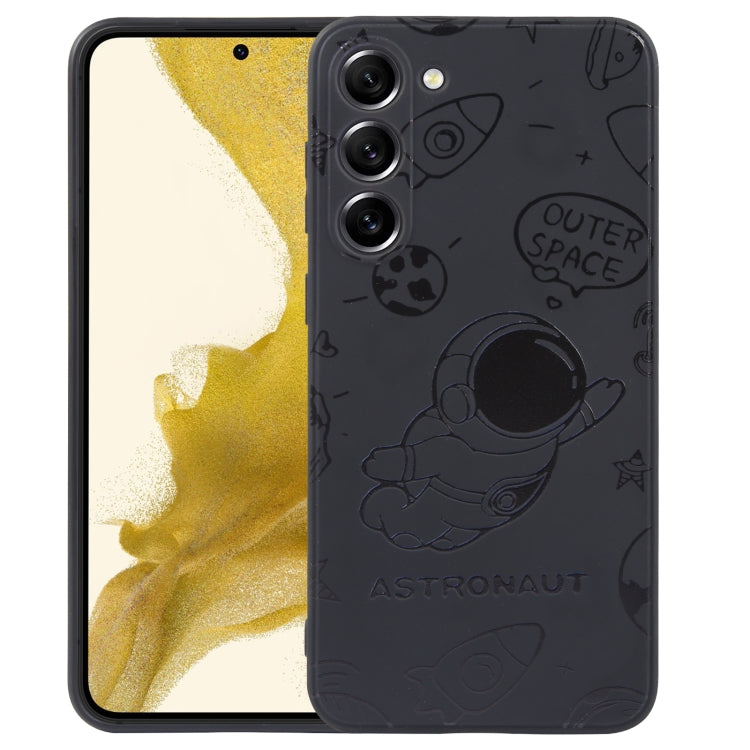 For Samsung Galaxy A21s Astronaut Pattern Silicone Straight Edge Phone Case(Flying Astronaut-Black) - free shipping - PMC TechLife - Order now!