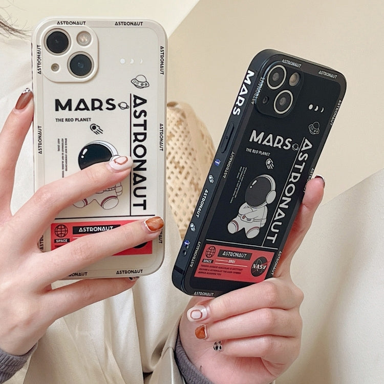 For Samsung Galaxy A21s Astronaut Pattern Silicone Straight Edge Phone Case(Mars Astronaut-White) - free shipping - PMC TechLife - Order now!