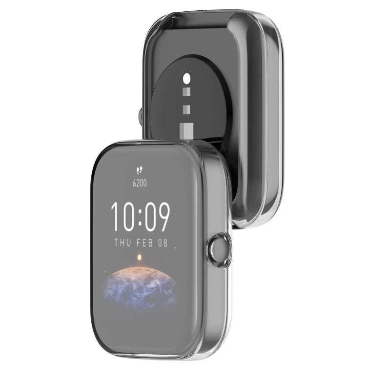 For Amazfit Bip 3 / Bip 3 Pro Universal Full Coverage TPU Electroplating Watch Protective Case(Transparent) - Watch Cases by PMC TechLife | Online Shopping South Africa | PMC TechLife