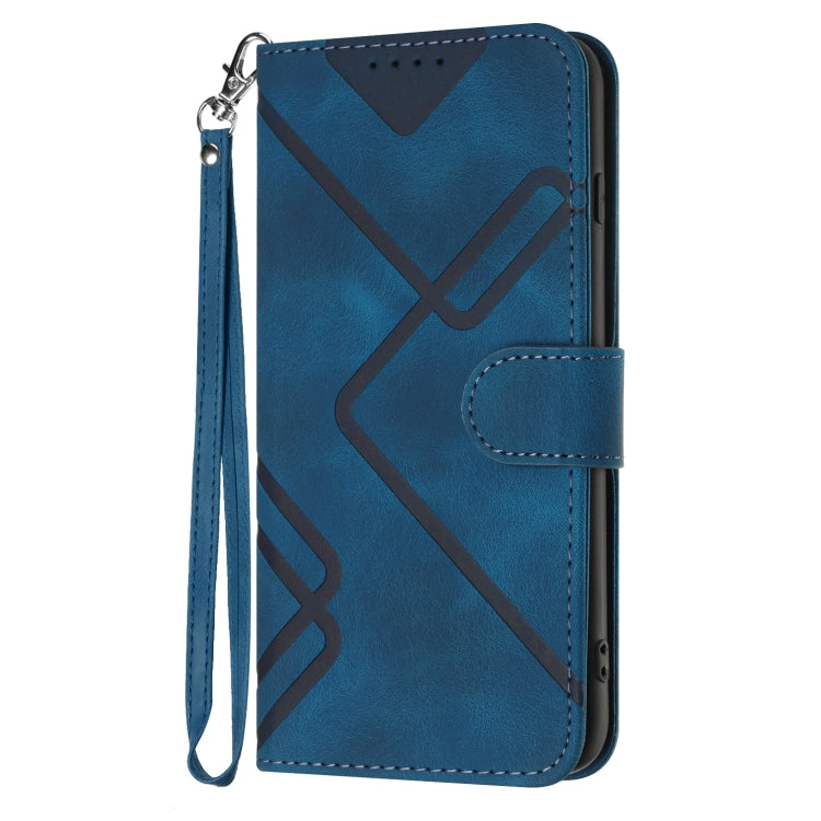 For Samsung Galaxy Note20 Ultra Line Pattern Skin Feel Leather Phone Case(Royal Blue) - free shipping - PMC TechLife - Order now!