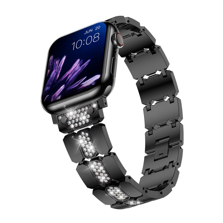 Diamond Metal Watch Band For Apple Watch 2 42mm(Black) - Watch Bands by PMC Jewellery | Online Shopping South Africa | PMC Jewellery