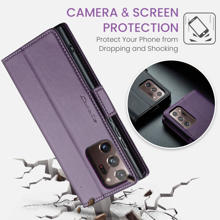 For Samsung Galaxy Note20 Ultra CaseMe 023 Butterfly Buckle Litchi Texture RFID Anti-theft Leather Phone Case(Pearly Purple) - Galaxy Note20 Ultra Cases by CaseMe | Online Shopping South Africa | PMC Jewellery | Buy Now Pay Later Mobicred