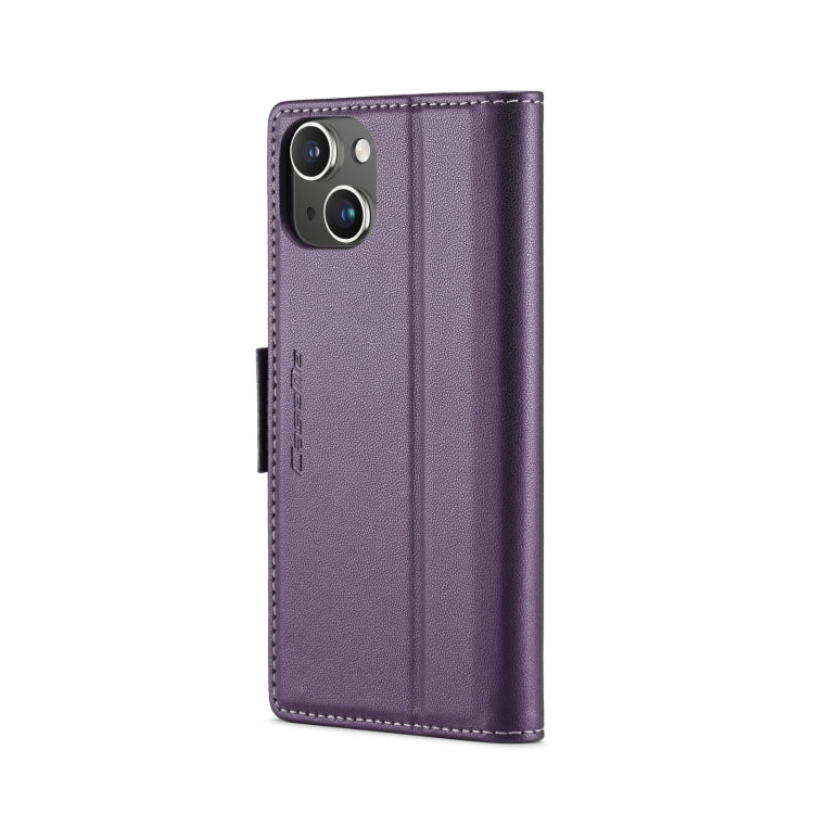 For iPhone 13 CaseMe 023 Butterfly Buckle Litchi Texture RFID Anti-theft Leather Phone Case(Pearly Purple) - iPhone 13 Cases by CaseMe | Online Shopping South Africa | PMC Jewellery