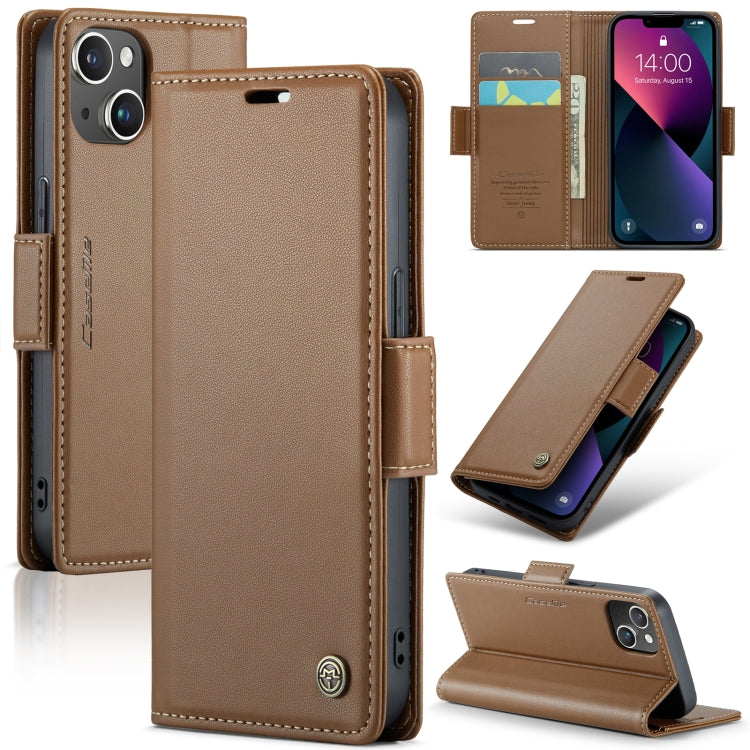 For iPhone 13 mini CaseMe 023 Butterfly Buckle Litchi Texture RFID Anti-theft Leather Phone Case(Brown) - iPhone 13 mini Cases by CaseMe | Online Shopping South Africa | PMC Jewellery
