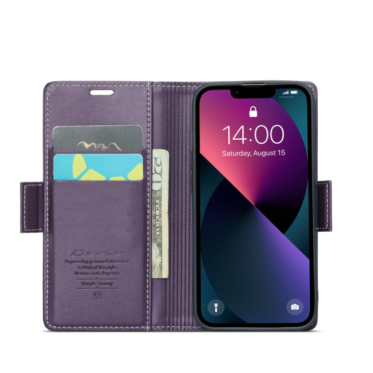 For iPhone 13 mini CaseMe 023 Butterfly Buckle Litchi Texture RFID Anti-theft Leather Phone Case(Pearly Purple) - iPhone 13 mini Cases by CaseMe | Online Shopping South Africa | PMC Jewellery