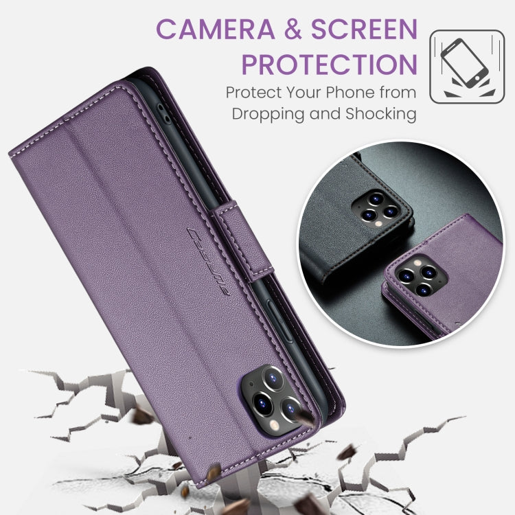 For iPhone 11 Pro CaseMe 023 Butterfly Buckle Litchi Texture RFID Anti-theft Leather Phone Case(Pearly Purple) - iPhone 11 Pro Cases by CaseMe | Online Shopping South Africa | PMC Jewellery