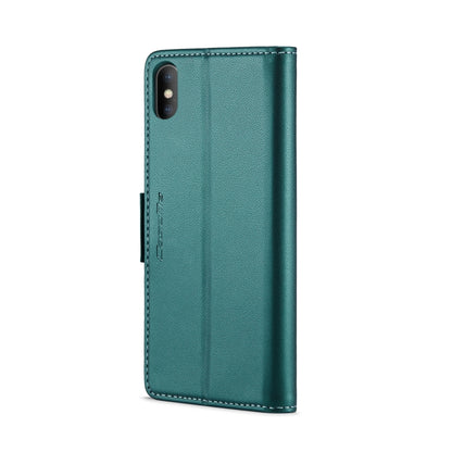 For iPhone XS Max CaseMe 023 Butterfly Buckle Litchi Texture RFID Anti-theft Leather Phone Case(Pearly Blue) - More iPhone Cases by CaseMe | Online Shopping South Africa | PMC Jewellery