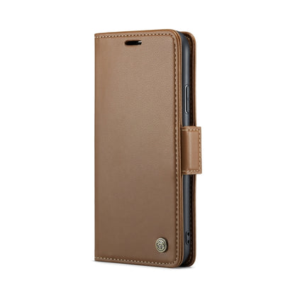 For iPhone XR CaseMe 023 Butterfly Buckle Litchi Texture RFID Anti-theft Leather Phone Case(Brown) - More iPhone Cases by CaseMe | Online Shopping South Africa | PMC Jewellery
