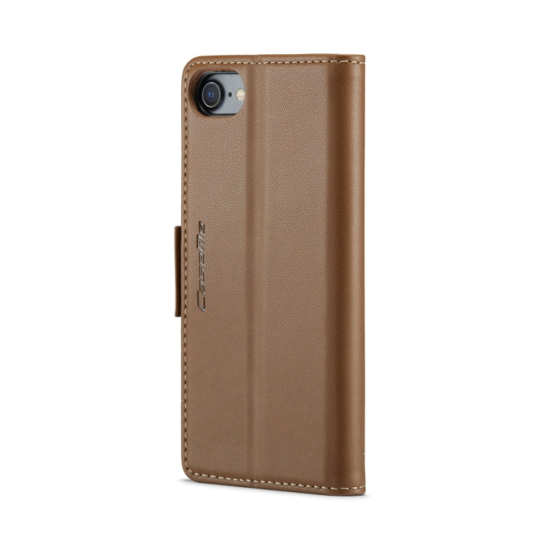 For iPhone SE 2022/SE 2020/6/7/8 CaseMe 023 Butterfly Buckle Litchi Texture RFID Anti-theft Leather Phone Case(Brown) - More iPhone Cases by CaseMe | Online Shopping South Africa | PMC Jewellery