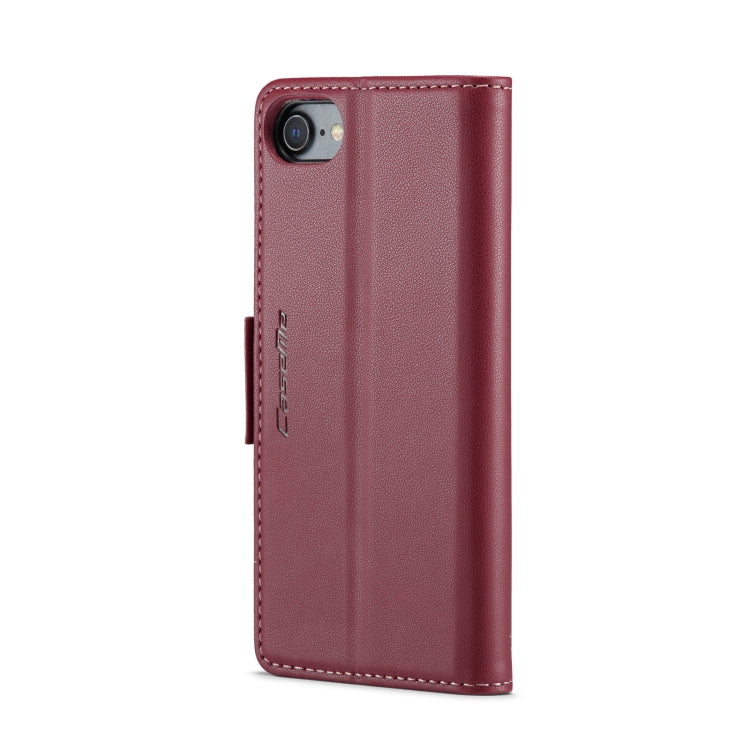 For iPhone SE 2022/SE 2020/6/7/8 CaseMe 023 Butterfly Buckle Litchi Texture RFID Anti-theft Leather Phone Case(Wine Red) - More iPhone Cases by CaseMe | Online Shopping South Africa | PMC Jewellery