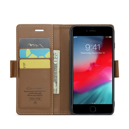 For iPhone 6 Plus/7 Plus/8 Plus CaseMe 023 Butterfly Buckle Litchi Texture RFID Anti-theft Leather Phone Case(Brown) - More iPhone Cases by CaseMe | Online Shopping South Africa | PMC Jewellery