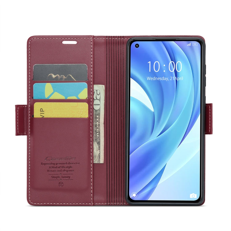 For Xiaomi Mi 11 Lite CaseMe 023 Butterfly Buckle Litchi Texture RFID Anti-theft Leather Phone Case(Wine Red) - Xiaomi Cases by CaseMe | Online Shopping South Africa | PMC Jewellery