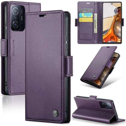 For Xiaomi 11T / 11T Pro CaseMe 023 Butterfly Buckle Litchi Texture RFID Anti-theft Leather Phone Case(Pearly Purple) - Xiaomi Cases by CaseMe | Online Shopping South Africa | PMC Jewellery