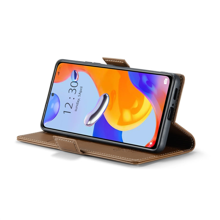 CaseMe 023 Butterfly Buckle Litchi Texture RFID Anti-theft Leather Phone Case For Xiaomi Redmi Note 11 Pro 5G Global/Redmi Note 11 Pro Global(Brown) - free shipping - PMC TechLife - Order now!