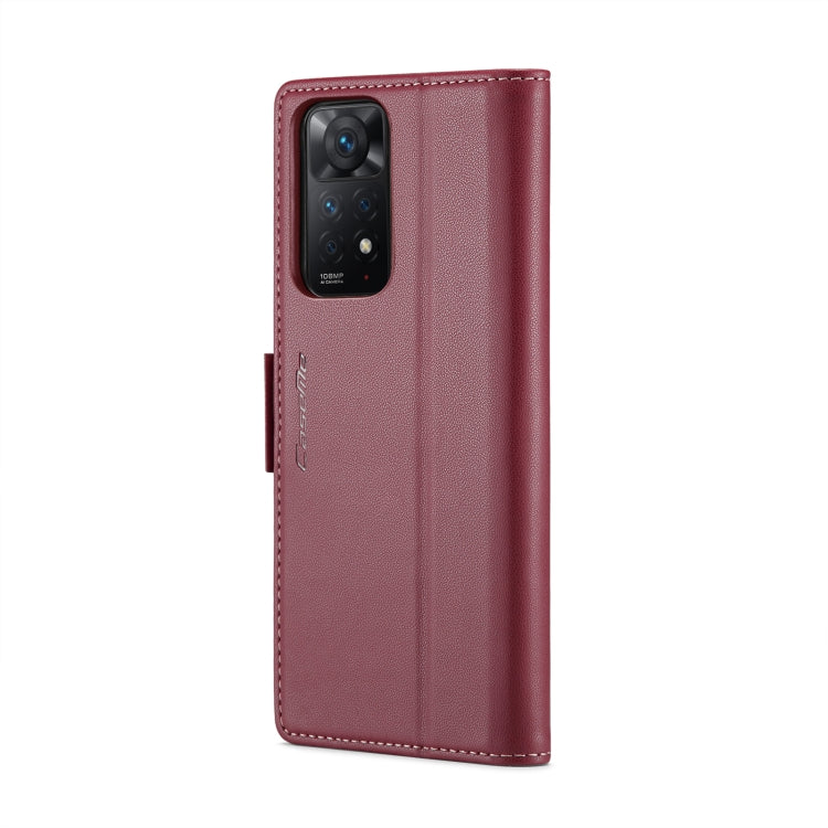 CaseMe 023 Butterfly Buckle Litchi Texture RFID Anti-theft Leather Phone Case For Xiaomi Redmi Note 11 Pro 5G Global/Redmi Note 11 Pro Global(Wine Red) - free shipping - PMC TechLife - Order now!