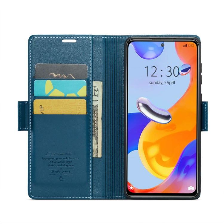 CaseMe 023 Butterfly Buckle Litchi Texture RFID Anti-theft Leather Phone Case For Xiaomi Redmi Note 11 Pro 5G Global/Redmi Note 11 Pro Global(Blue) - free shipping - PMC TechLife - Order now!