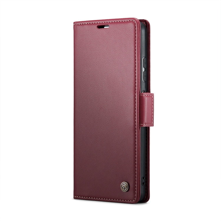 CaseMe 023 Butterfly Buckle Litchi Texture RFID Anti-theft Leather Phone Case For Xiaomi Poco X5 Pro 5G/Redmi Note 12 Pro 5G Global(Wine Red) - free shipping - PMC TechLife - Order now!