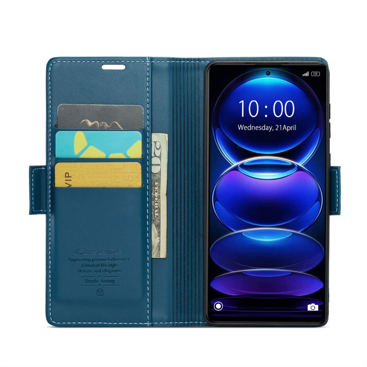 CaseMe 023 Butterfly Buckle Litchi Texture RFID Anti-theft Leather Phone Case For Xiaomi Poco X5 Pro 5G/Redmi Note 12 Pro 5G Global(Blue) - free shipping - PMC TechLife - Order now!