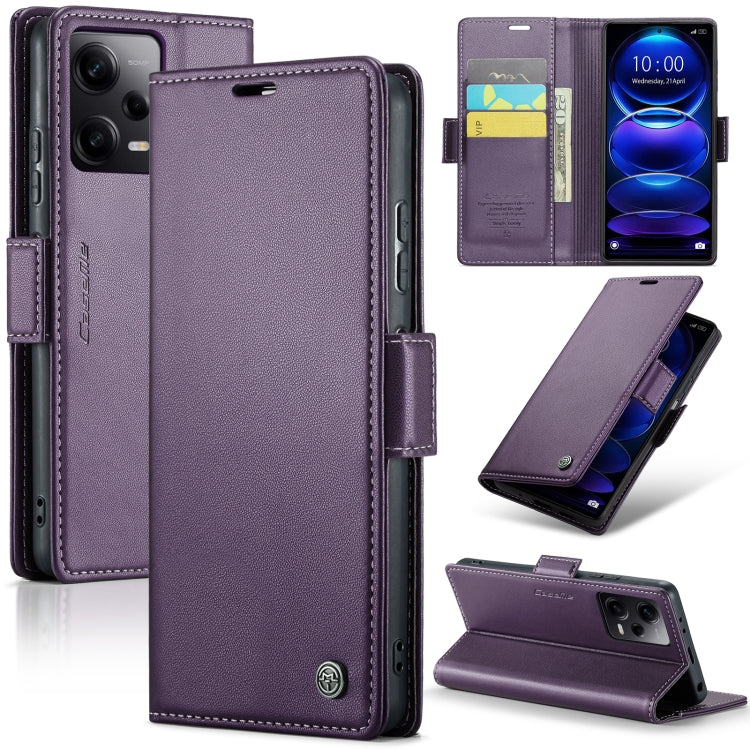 CaseMe 023 Butterfly Buckle Litchi Texture RFID Anti-theft Leather Phone Case For Xiaomi Poco X5 Pro 5G/Redmi Note 12 Pro 5G Global(Pearly Purple) - free shipping - PMC TechLife - Order now!