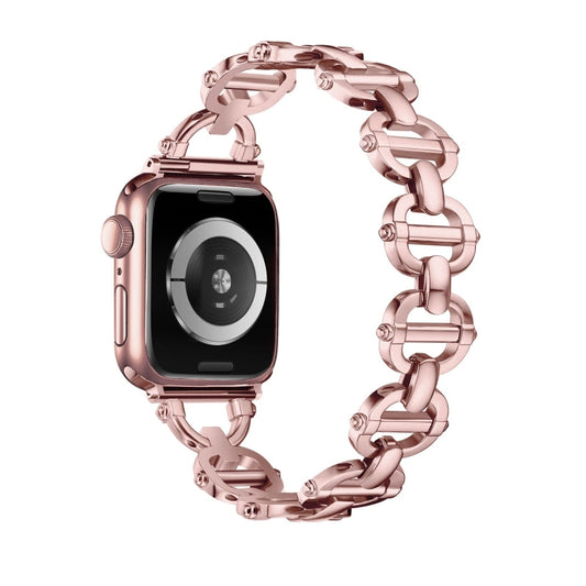 Ladder Buckle Metal Watch Band For Apple Watch SE 2022 44mm(Pink) - Watch Bands by PMC Jewellery | Online Shopping South Africa | PMC Jewellery