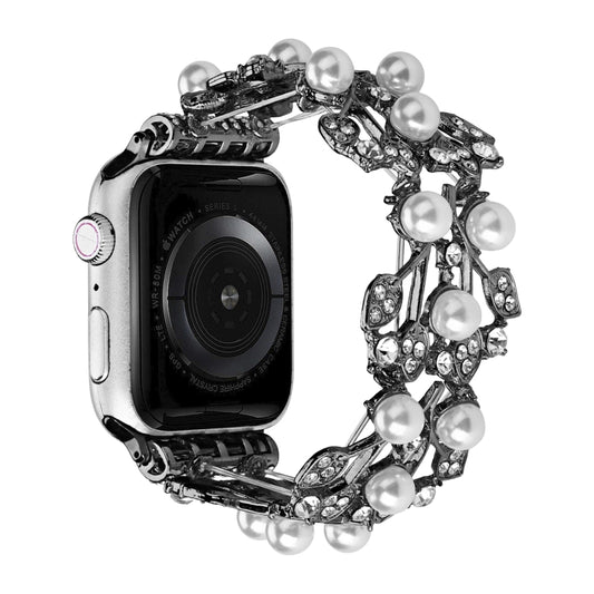 Four-leaf Bead Metal Watch Band For Apple Watch Ultra 49mm(Black) - Watch Bands by PMC Jewellery | Online Shopping South Africa | PMC Jewellery