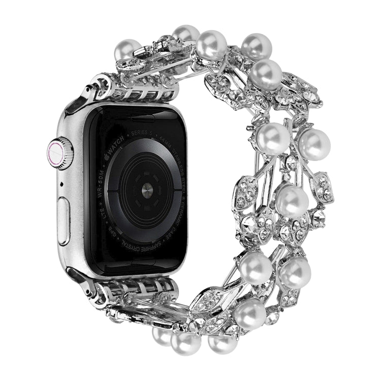 Four-leaf Bead Metal Watch Band For Apple Watch 2 42mm(Silver) - Watch Bands by PMC TechLife | Online Shopping South Africa | PMC TechLife