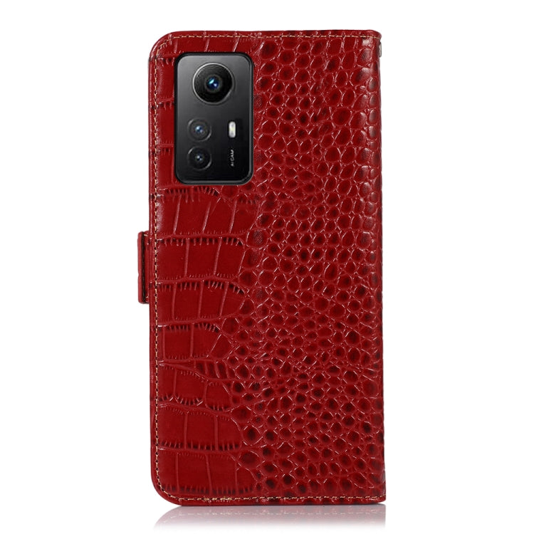 For Xiaomi Redmi Note 12S 4G Crocodile Top Layer Cowhide Leather Phone Case(Red) - Xiaomi Cases by PMC TechLife | Online Shopping South Africa | PMC TechLife
