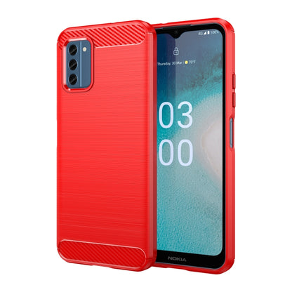 For Nokia C300 Brushed Texture Carbon Fiber TPU Phone Case(Red) - Nokia Cases by PMC Jewellery | Online Shopping South Africa | PMC Jewellery