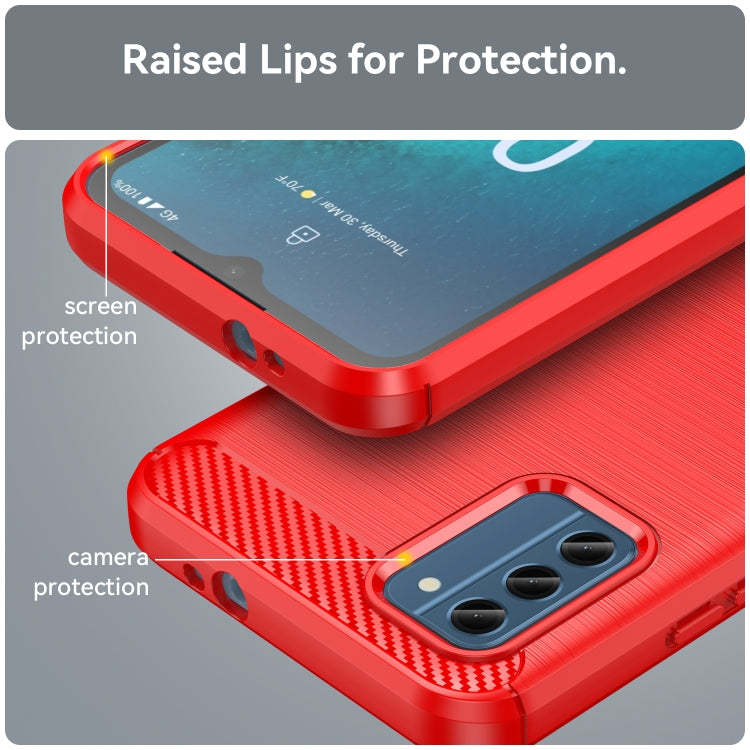 For Nokia C300 Brushed Texture Carbon Fiber TPU Phone Case(Red) - Nokia Cases by PMC Jewellery | Online Shopping South Africa | PMC Jewellery