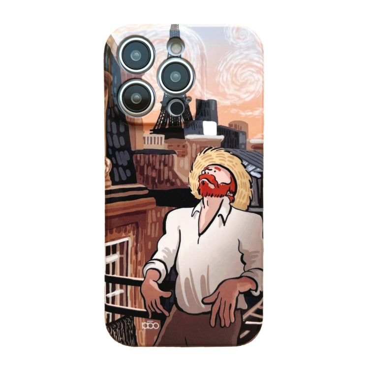 For iPhone 12 Pro Precise Hole Oil Painting Pattern PC Phone Case(Tower) - iPhone 12 / 12 Pro Cases by PMC TechLife | Online Shopping South Africa | PMC TechLife