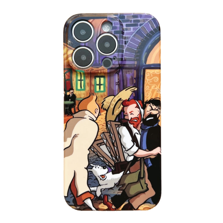 For iPhone 12 Pro Max Precise Hole Oil Painting Pattern PC Phone Case(Puppy) - iPhone 12 Pro Max Cases by PMC TechLife | Online Shopping South Africa | PMC TechLife