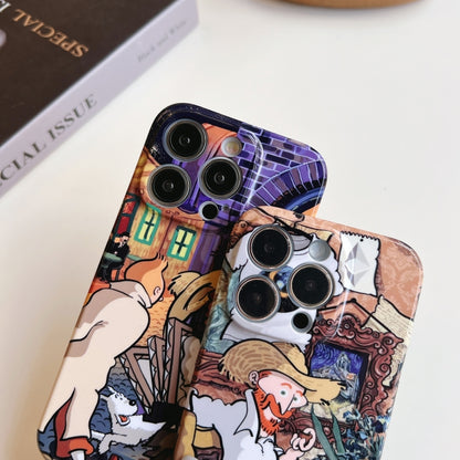 For iPhone 13 Pro Precise Hole Oil Painting Pattern PC Phone Case(Painting) - iPhone 13 Pro Cases by PMC Jewellery | Online Shopping South Africa | PMC Jewellery