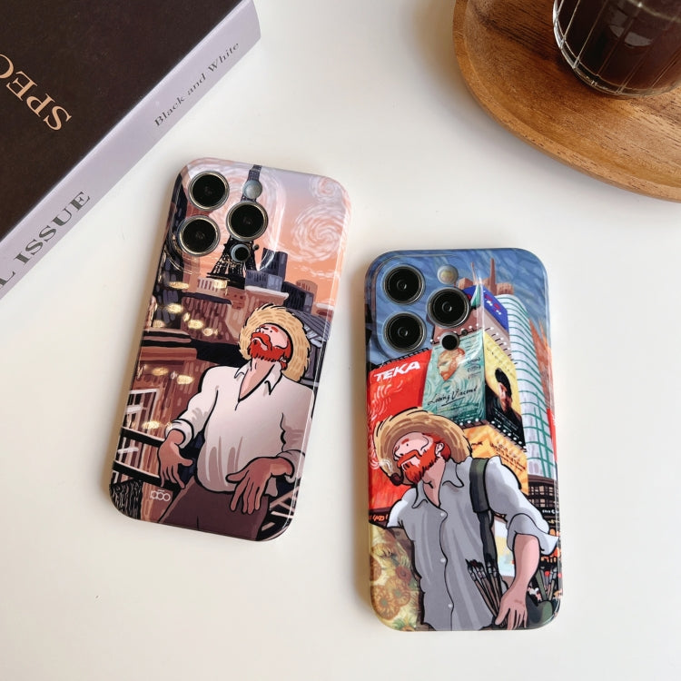 For iPhone 13 Pro Precise Hole Oil Painting Pattern PC Phone Case(Edifice) - iPhone 13 Pro Cases by PMC Jewellery | Online Shopping South Africa | PMC Jewellery