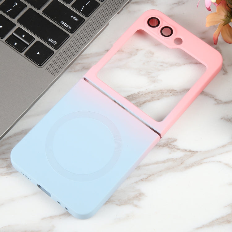 For Samsung Galaxy Z Flip5 Liquid TPU Silicone Gradient MagSafe Phone Case(Pink Blue) - Galaxy Z Flip5 Cases by PMC Jewellery | Online Shopping South Africa | PMC Jewellery