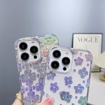 For iPhone 14 Little Star Series Glitter Powder TPU Phone Case(Pentangle) - iPhone 14 Cases by PMC Jewellery | Online Shopping South Africa | PMC Jewellery