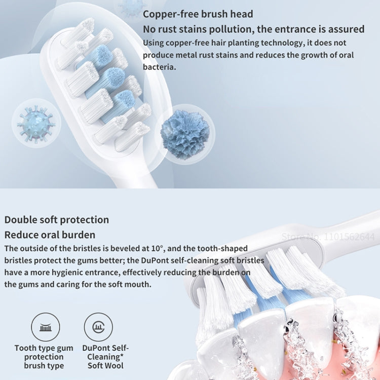 Original Xiaomi Mijia 3pcs Brush Head Standard Type for Sonic Electric Toothbrush T301 / T302(White) - free shipping - PMC TechLife - Order now!