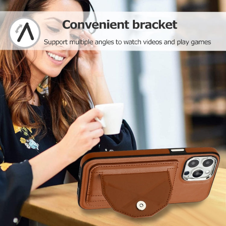 For iPhone 14 Pro Max Shockproof Leather Phone Case with Card Holder(Brown) - free shipping - PMC TechLife - Order now!