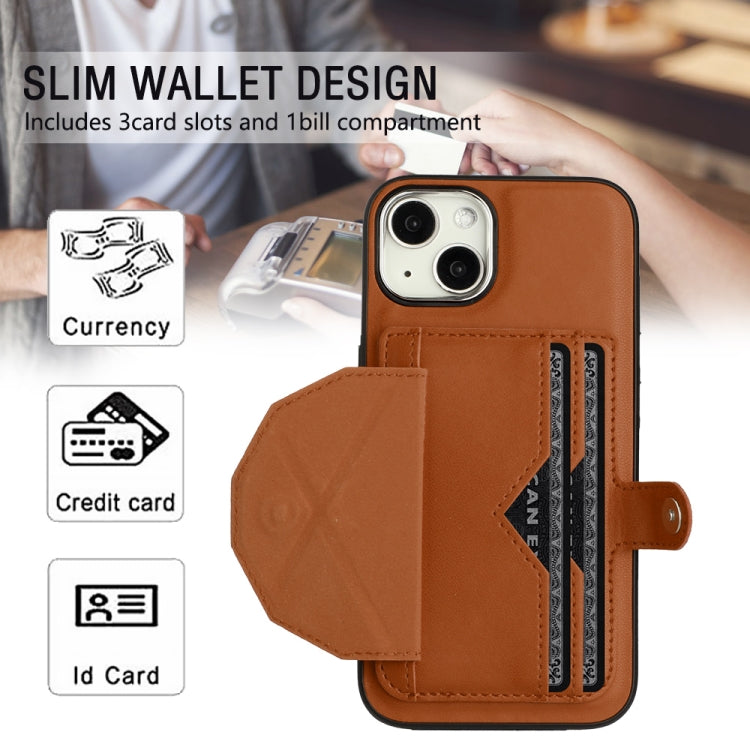 For iPhone 13 Shockproof Leather Phone Case with Card Holder(Brown) - free shipping - PMC TechLife - Order now!