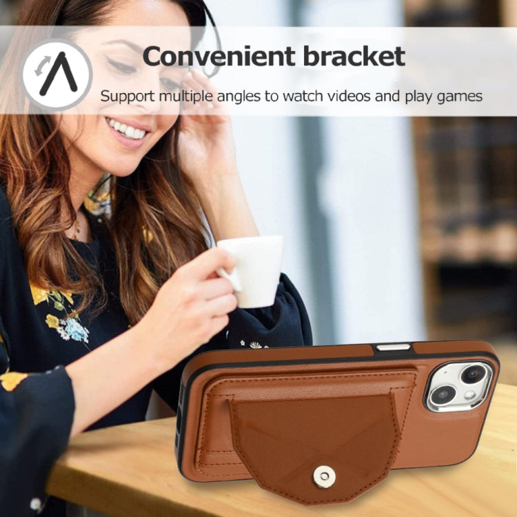 For iPhone 13 Shockproof Leather Phone Case with Card Holder(Brown) - free shipping - PMC TechLife - Order now!
