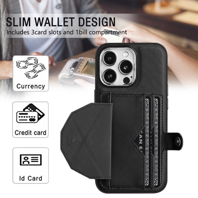 For iPhone 15 Pro Shockproof Leather Phone Case with Card Holder(Black) - free shipping - PMC TechLife - Order now!