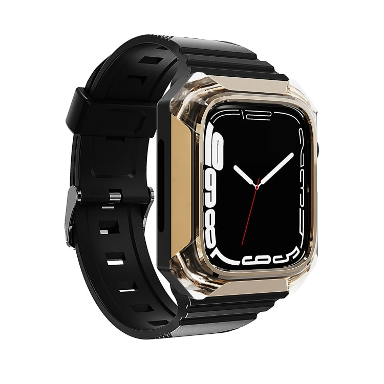 Armor Case Integrated TPU Watch Band For Apple Watch 9 45mm(Gold) - Watch Bands by PMC TechLife | Online Shopping South Africa | PMC TechLife