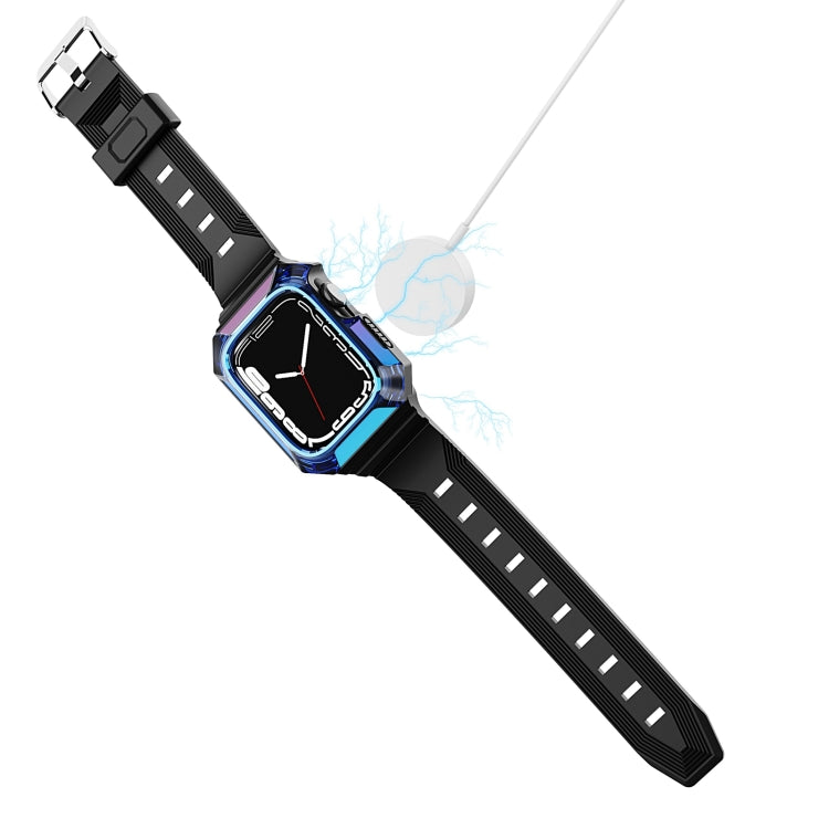 Armor Case Integrated TPU Watch Band For Apple Watch 8 41mm(Black) - Watch Bands by PMC Jewellery | Online Shopping South Africa | PMC Jewellery