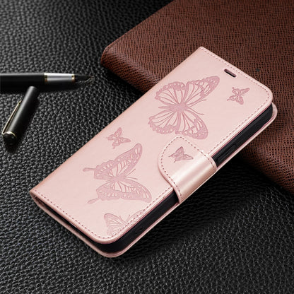 For Xiaomi Poco F5 5G / Redmi Note 12 Turbo Two Butterflies Embossing Leather Phone Case(Rose Gold) - Xiaomi Cases by PMC Jewellery | Online Shopping South Africa | PMC Jewellery