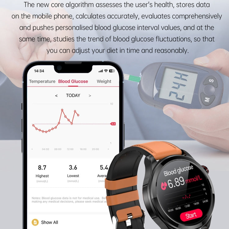 TK22 1.39 inch IP67 Waterproof Silicone Band Smart Watch Supports ECG / Non-invasive Blood Sugar(Blue) - Smart Watches by PMC Jewellery | Online Shopping South Africa | PMC Jewellery