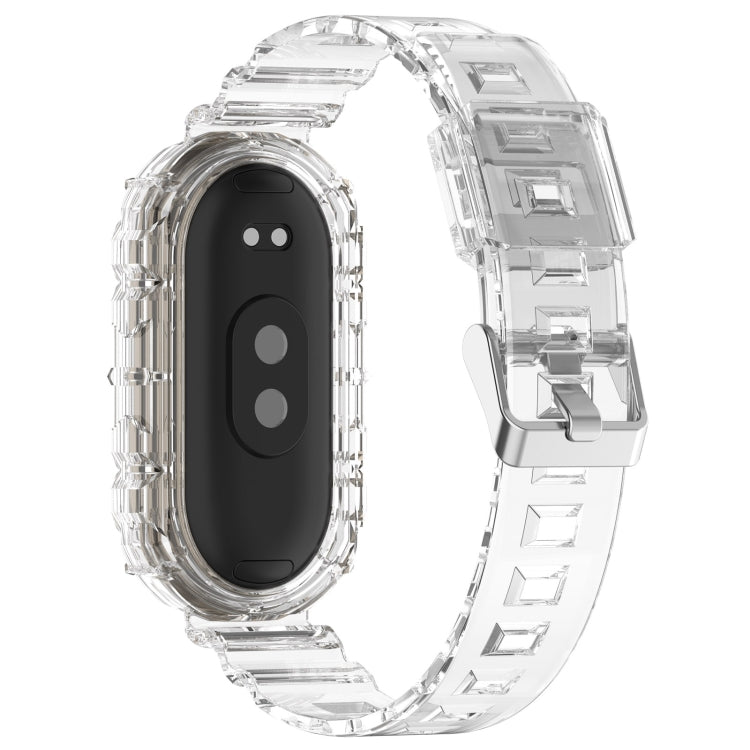 For Xiaomi Mi Band 8 Integrated Transparent Silicone Watch Band(White) - Watch Bands by PMC Jewellery | Online Shopping South Africa | PMC Jewellery