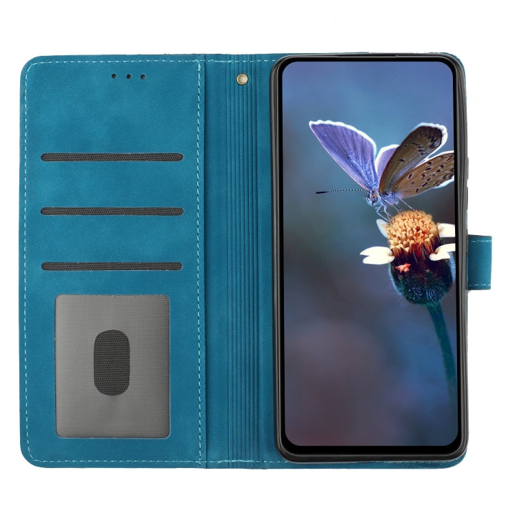 For Xiaomi 12 Lite Flower Embossing Pattern Leather Phone Case(Blue) - Xiaomi Cases by PMC Jewellery | Online Shopping South Africa | PMC Jewellery