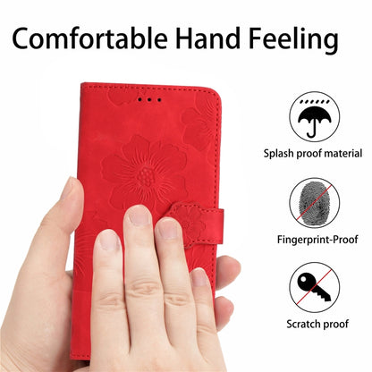 For Xiaomi Redmi 9 Flower Embossing Pattern Leather Phone Case(Red) - Xiaomi Cases by PMC Jewellery | Online Shopping South Africa | PMC Jewellery