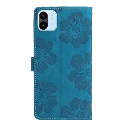 For Xiaomi Redmi A1 Flower Embossing Pattern Leather Phone Case(Blue) - Xiaomi Cases by PMC Jewellery | Online Shopping South Africa | PMC Jewellery